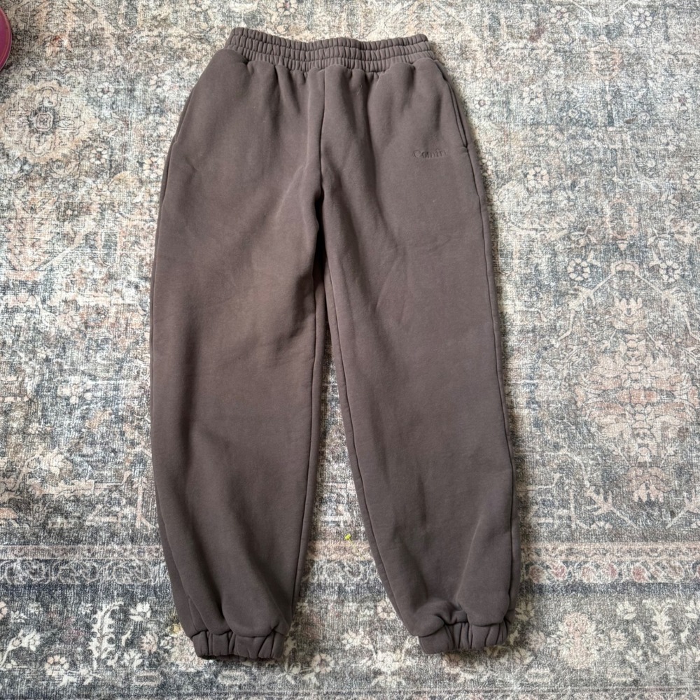 Comfrt Women Chocolate Brown Cloud Sweatpants High Waisted Fleece Joggers Large